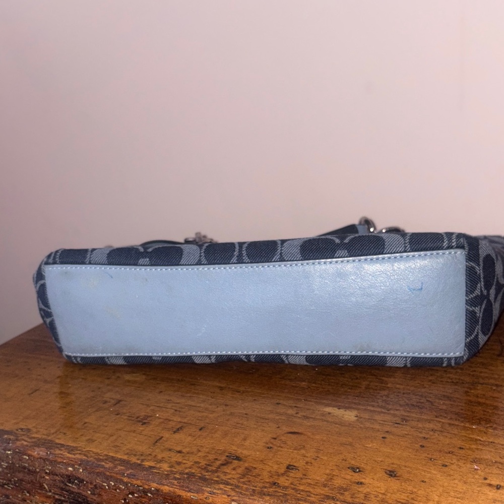 Coach Navy and Black Signature Shoulder Bag - Picture 5 of 8